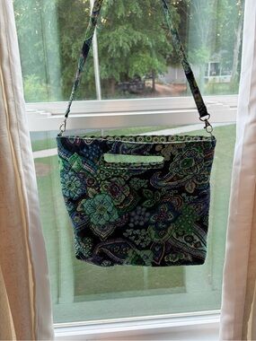 Vera Bradley Quilted Paisley Tote in Green and Blue